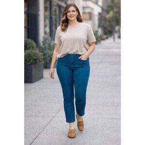 NYDJ Jeans Plus Size 18 Sheri Pintuck SlIm Ankle Blueberry Fields NEW